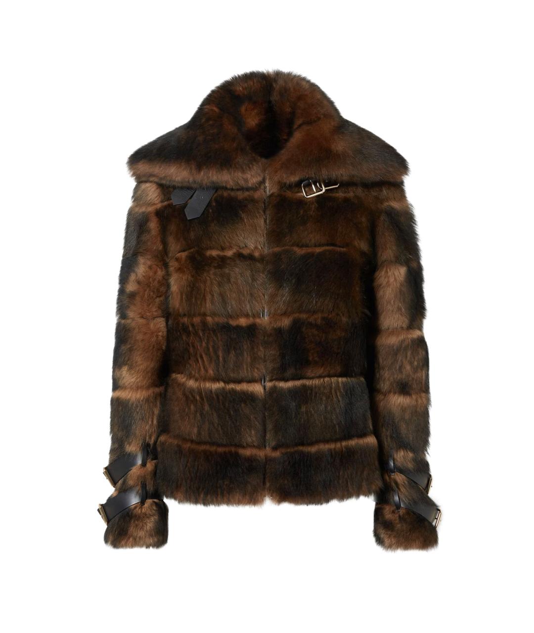 FENDI Коричневая меховая шуба, фото 1