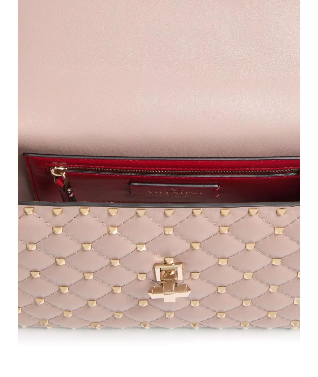 VALENTINO Розовая кожаная сумка через плечо, фото 4
