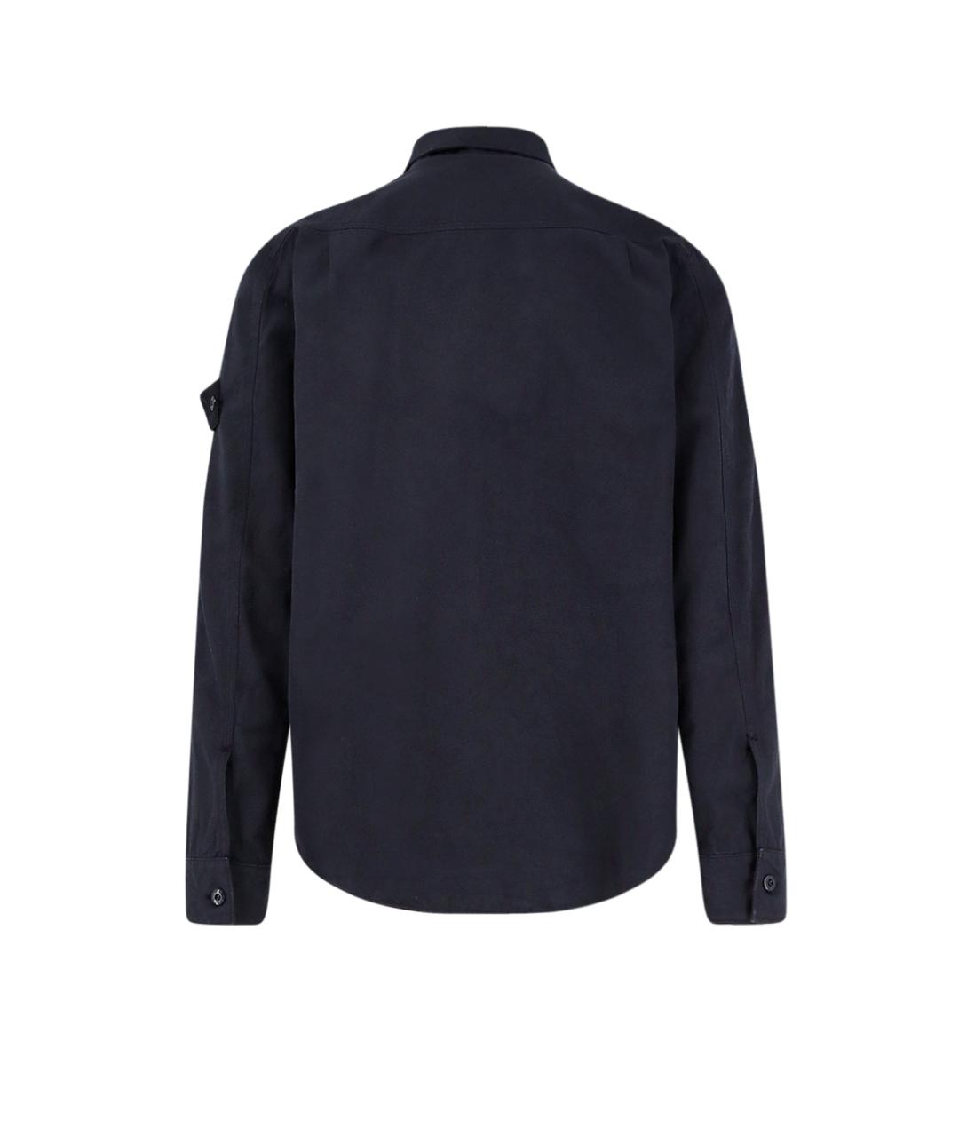 STONE ISLAND Темно-синяя хлопковая кэжуал рубашка, фото 2