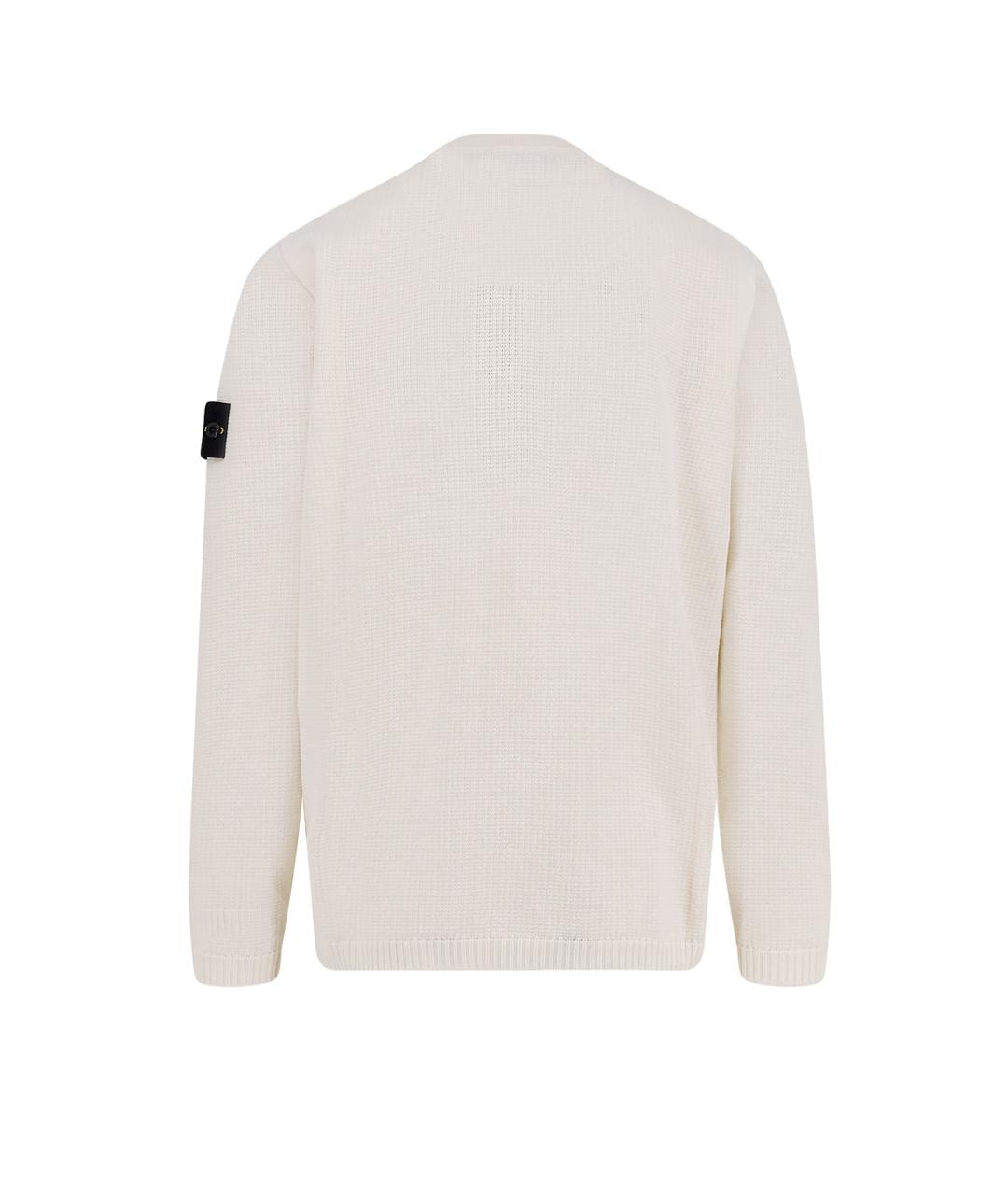STONE ISLAND Белый хлопковый джемпер / свитер, фото 2