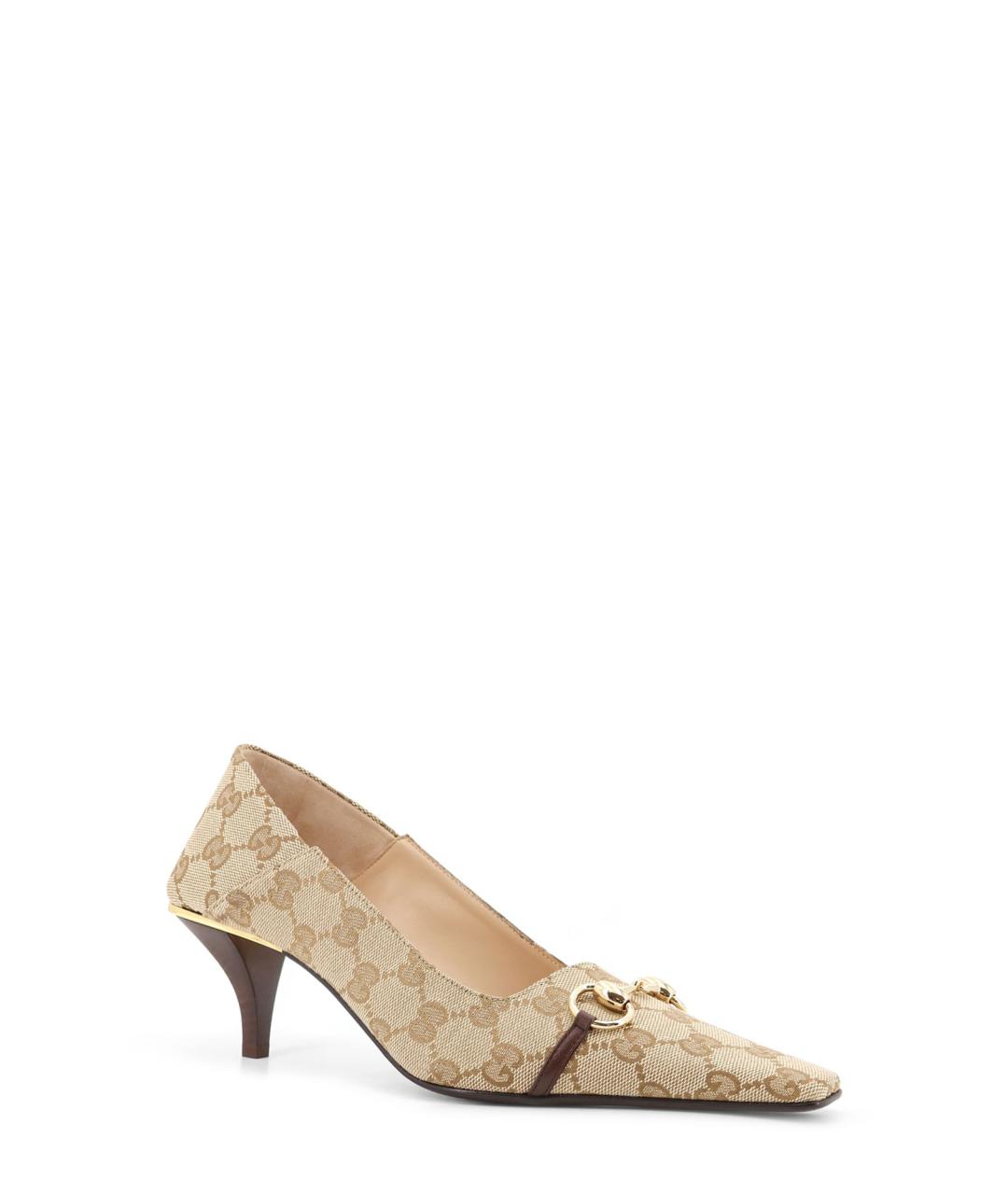 GUCCI Бежевые текстильные туфли, фото 2