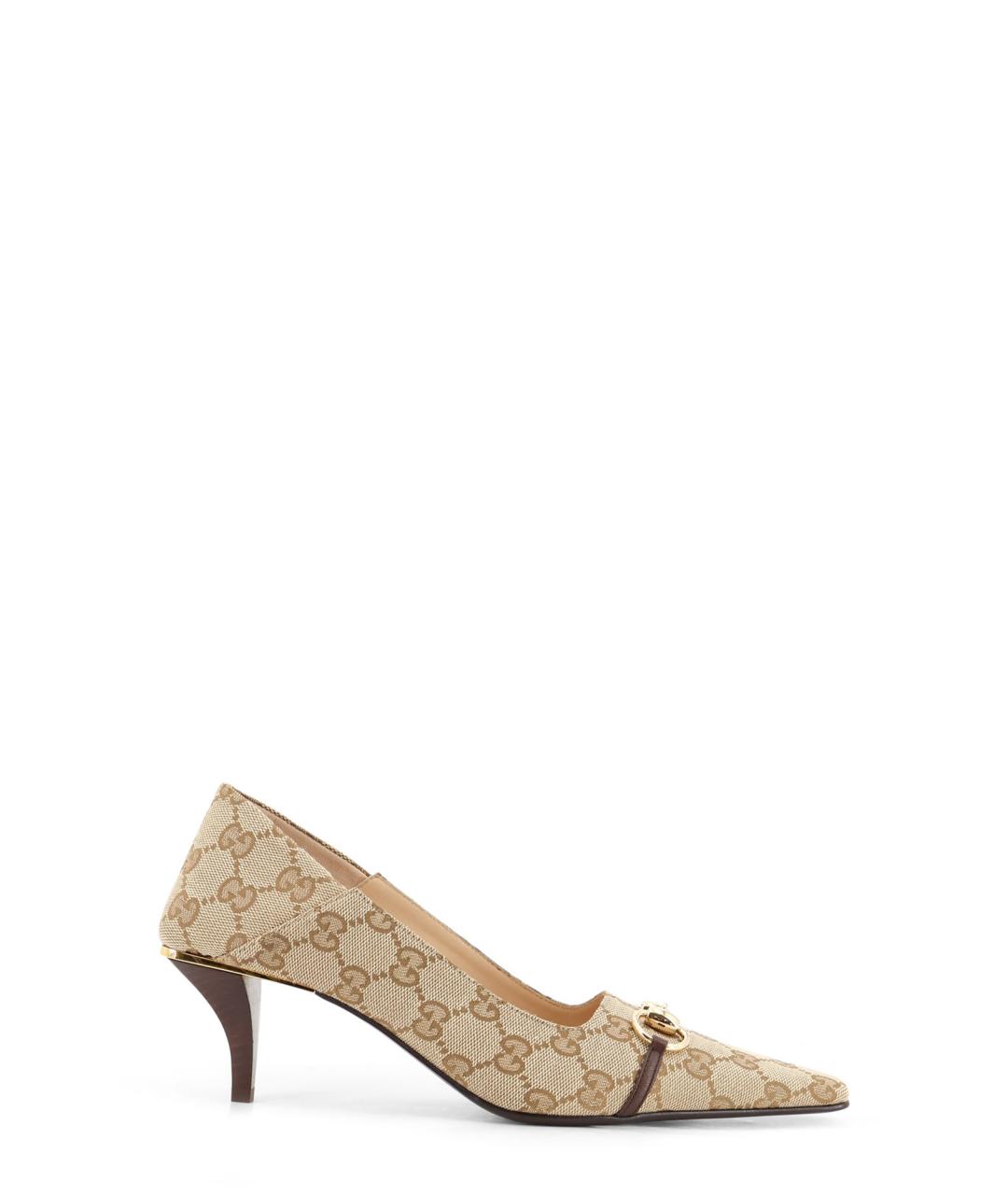 GUCCI Бежевые текстильные туфли, фото 1