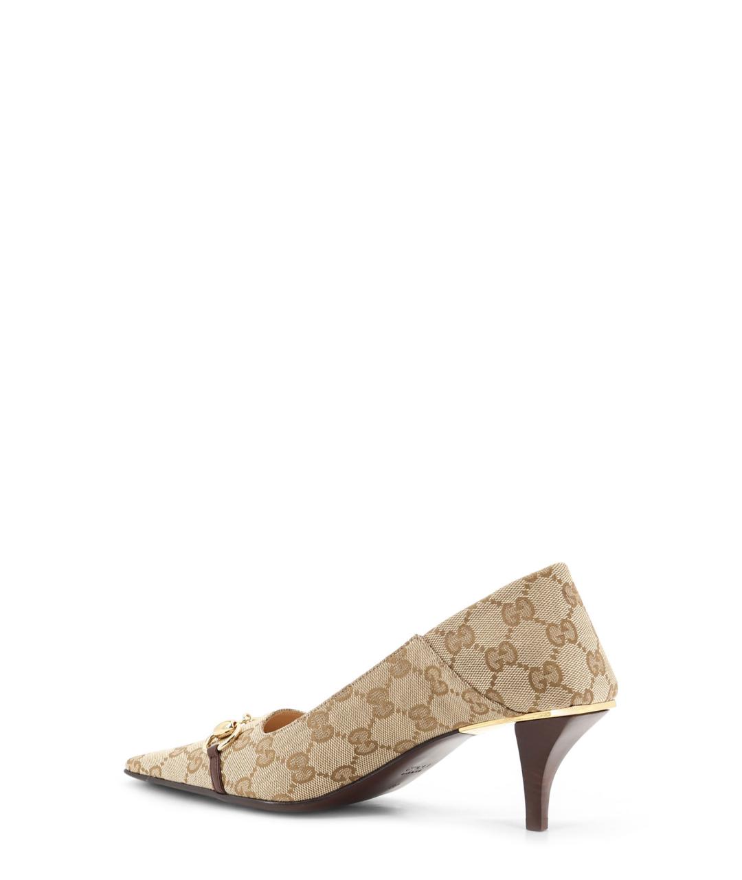 GUCCI Бежевые текстильные туфли, фото 3