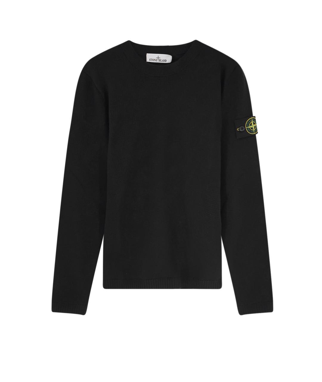 STONE ISLAND Черный хлопковый джемпер / свитер, фото 1