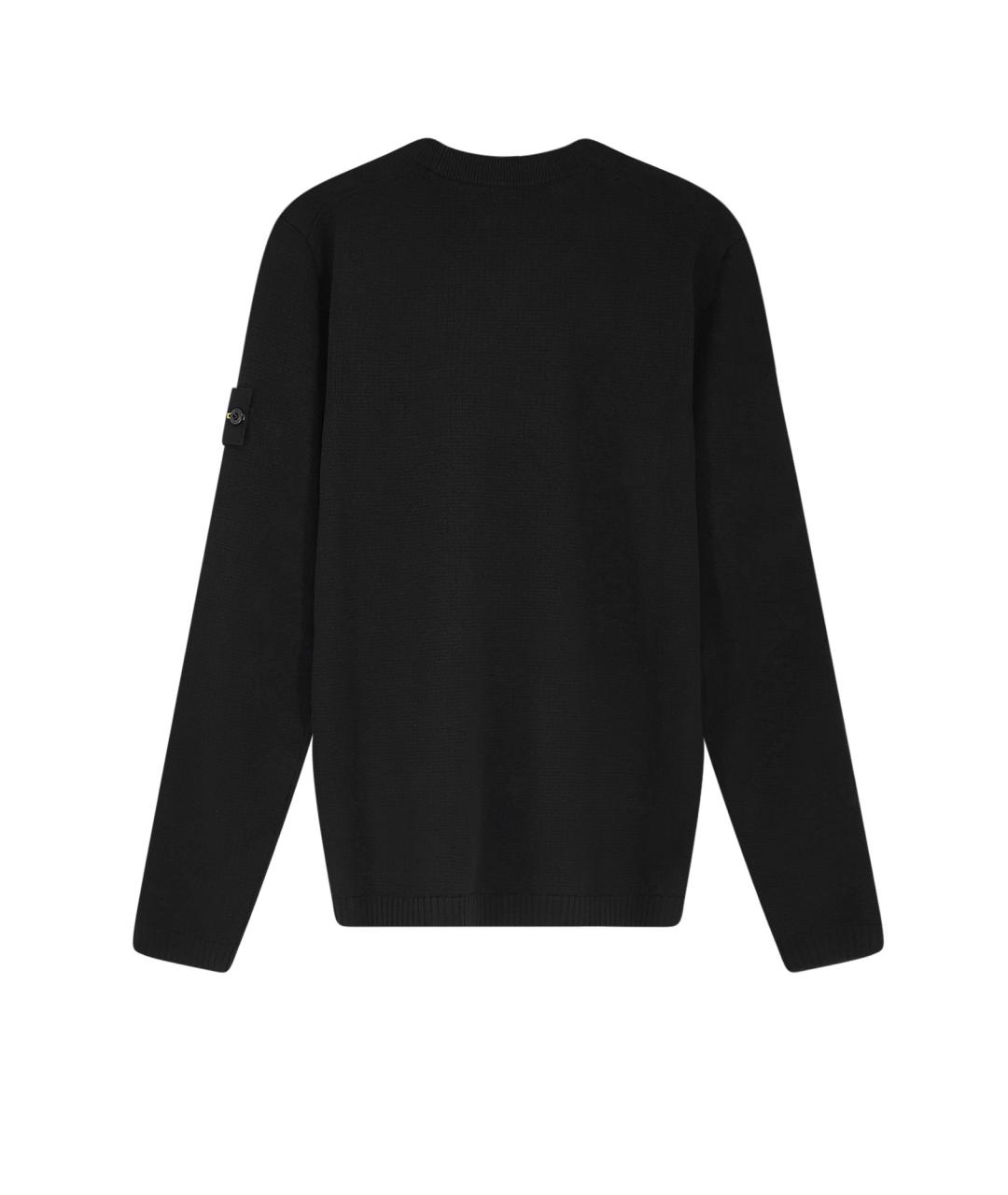 STONE ISLAND Черный хлопковый джемпер / свитер, фото 2