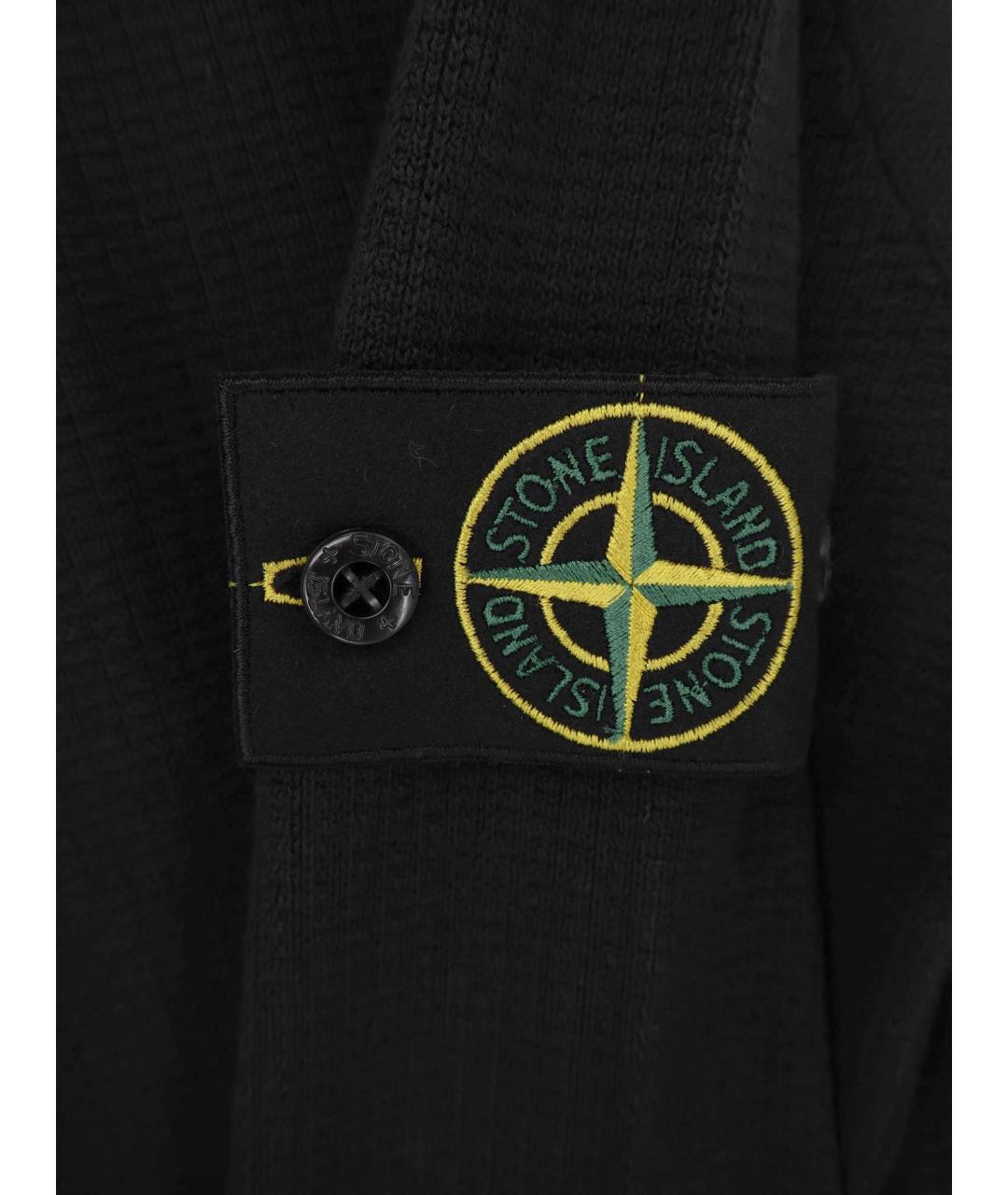 STONE ISLAND Черный хлопковый джемпер / свитер, фото 3