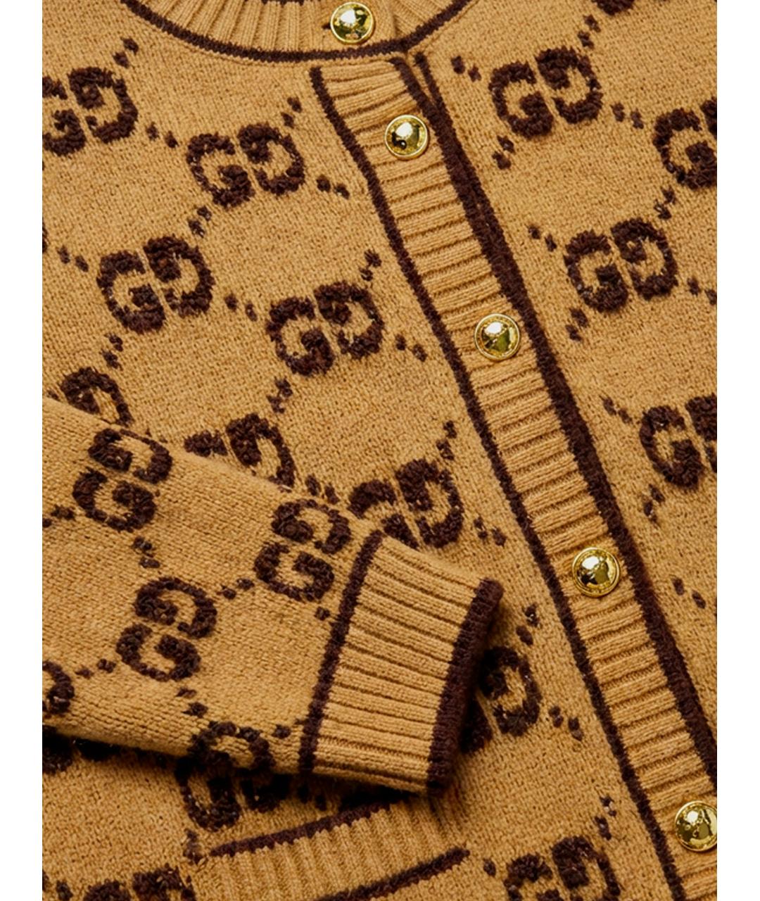 GUCCI Бежевый шерстяной кардиган, фото 3