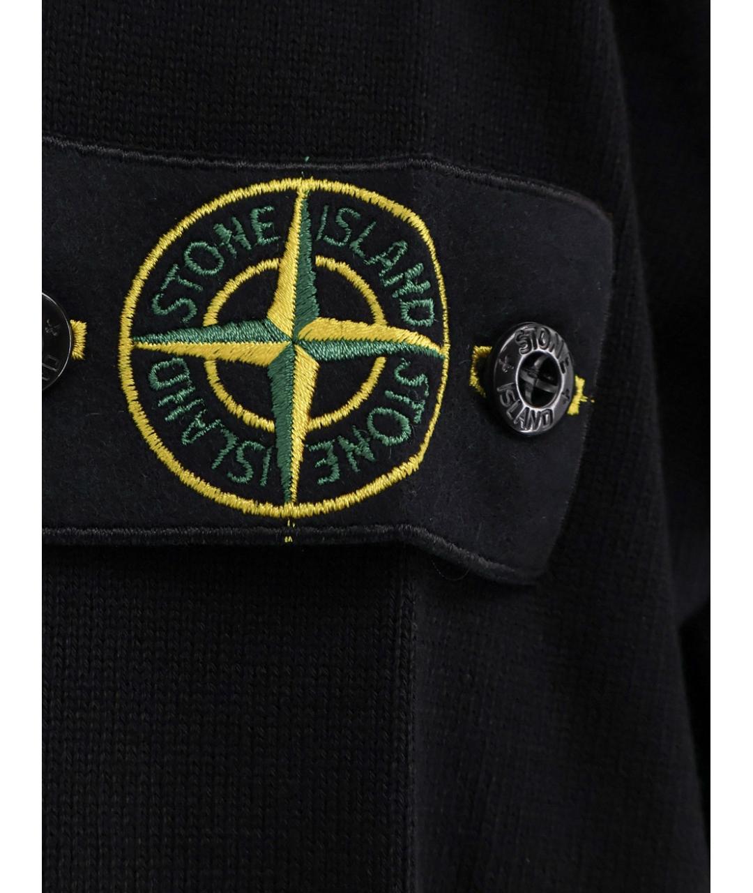 STONE ISLAND Черный хлопковый джемпер / свитер, фото 3
