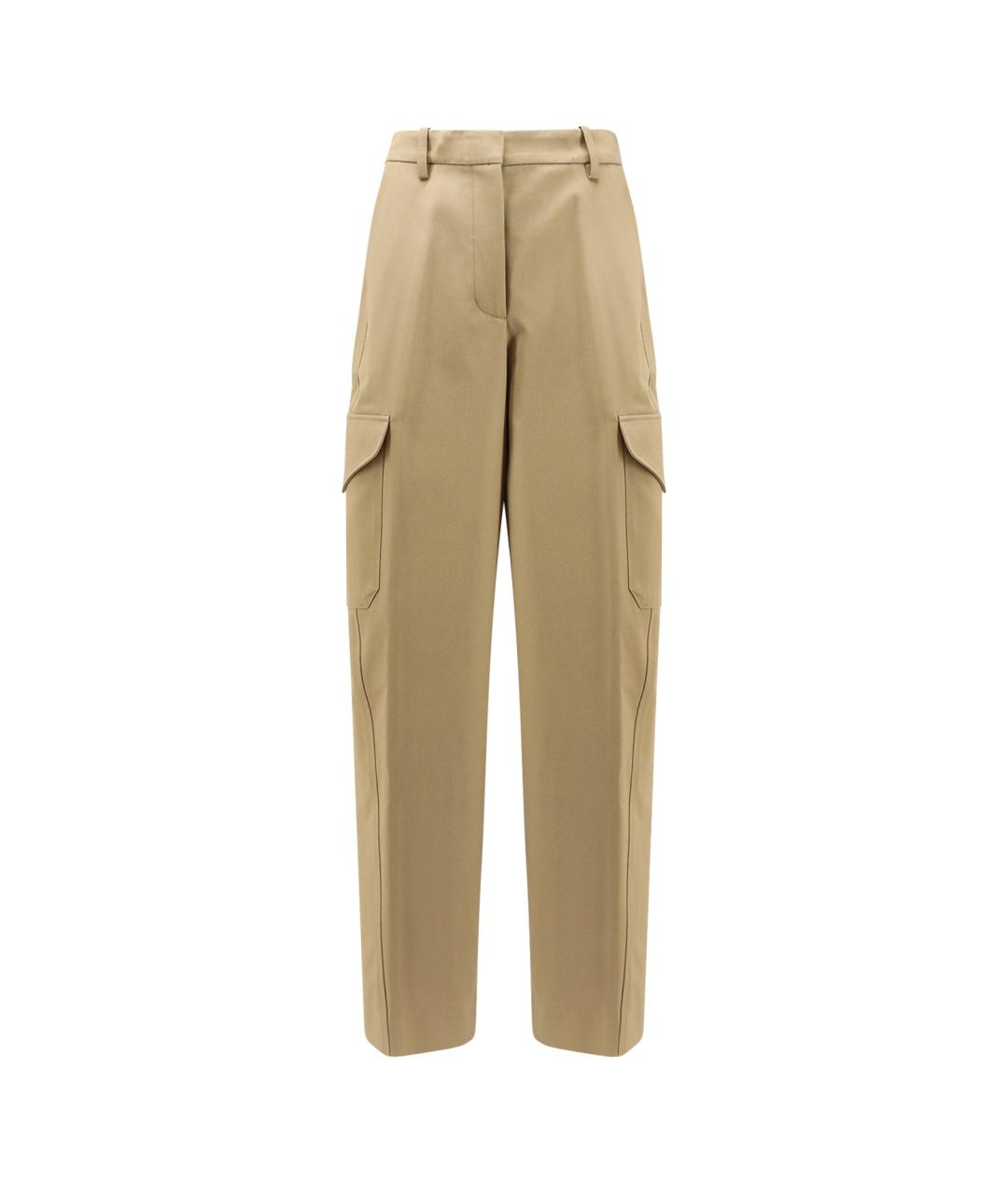 GIVENCHY Бежевые хлопковые прямые брюки, фото 1