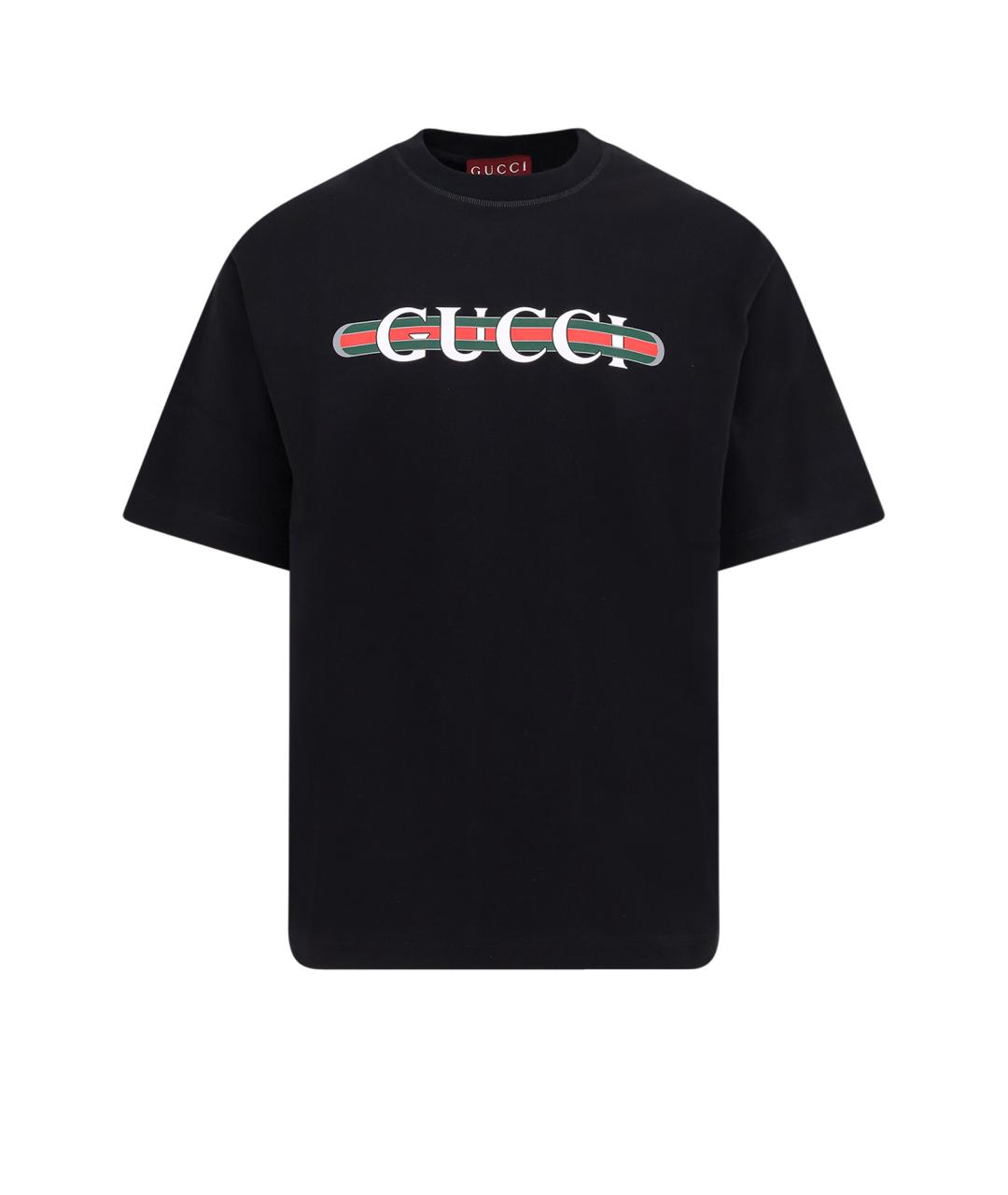 GUCCI Черная хлопковая футболка, фото 1