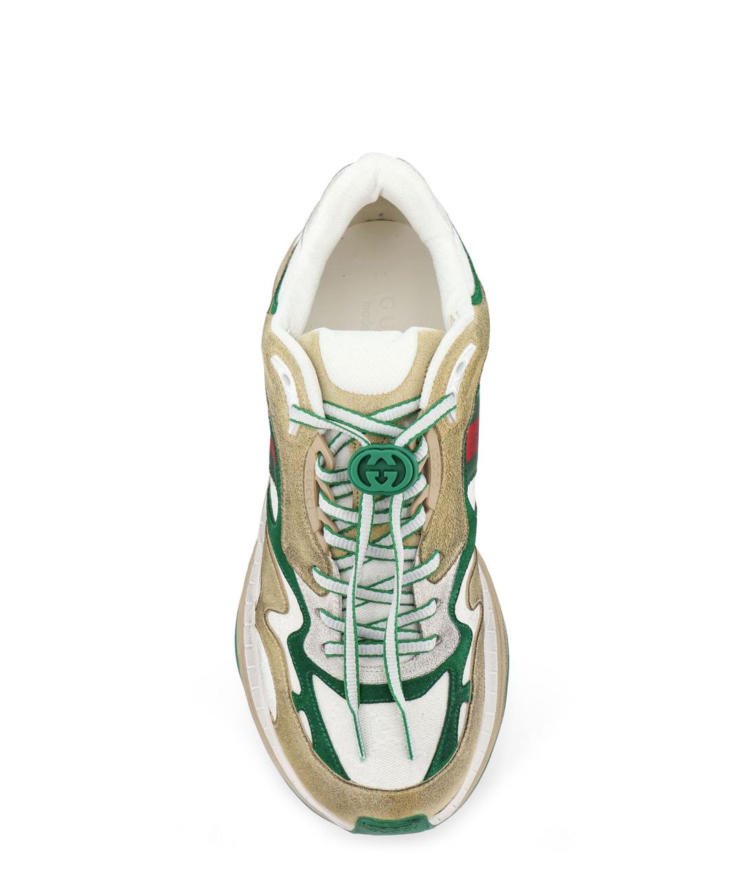 GUCCI Бежевые низкие кроссовки / кеды, фото 5