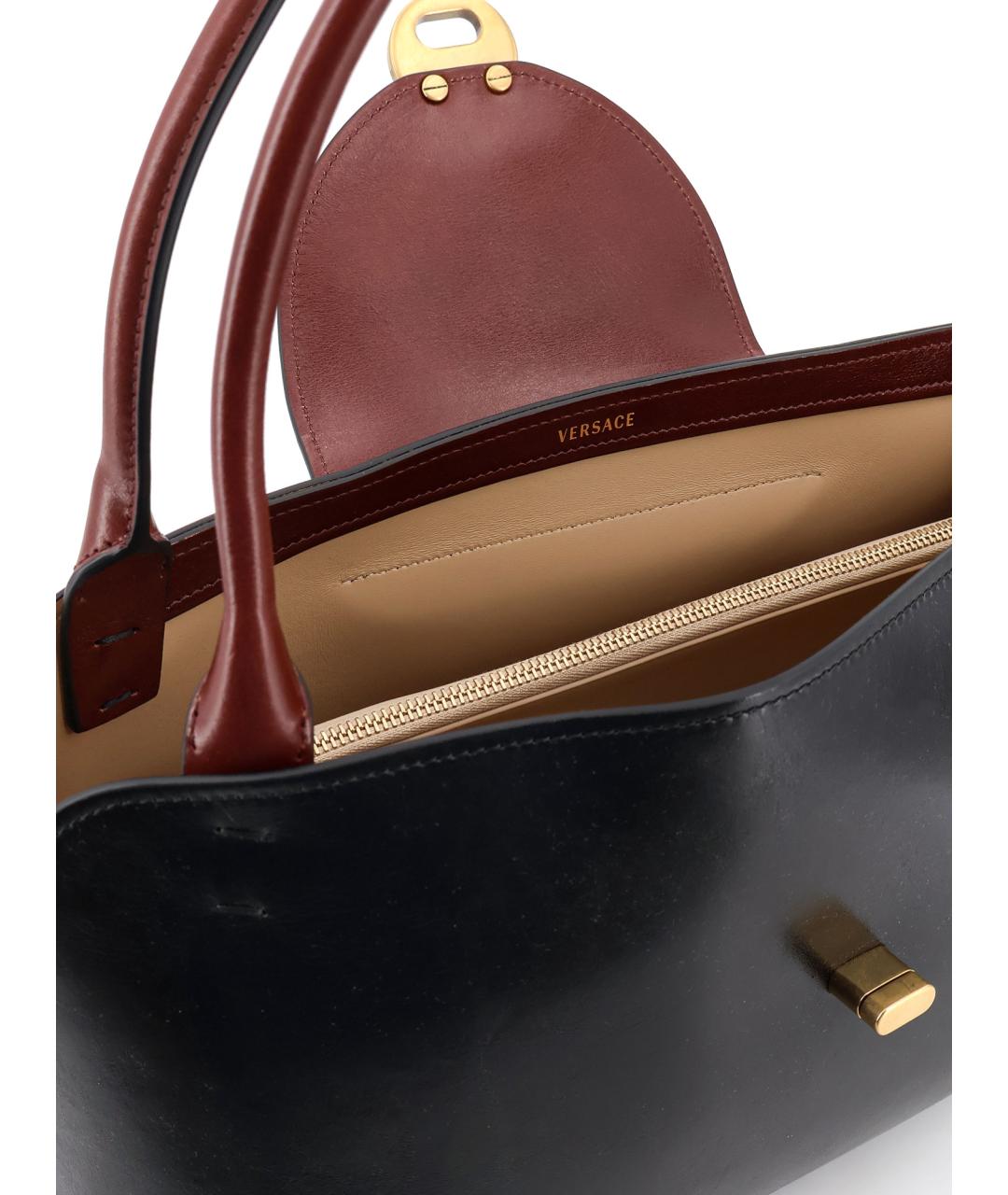 VERSACE Черная кожаная сумка через плечо, фото 4