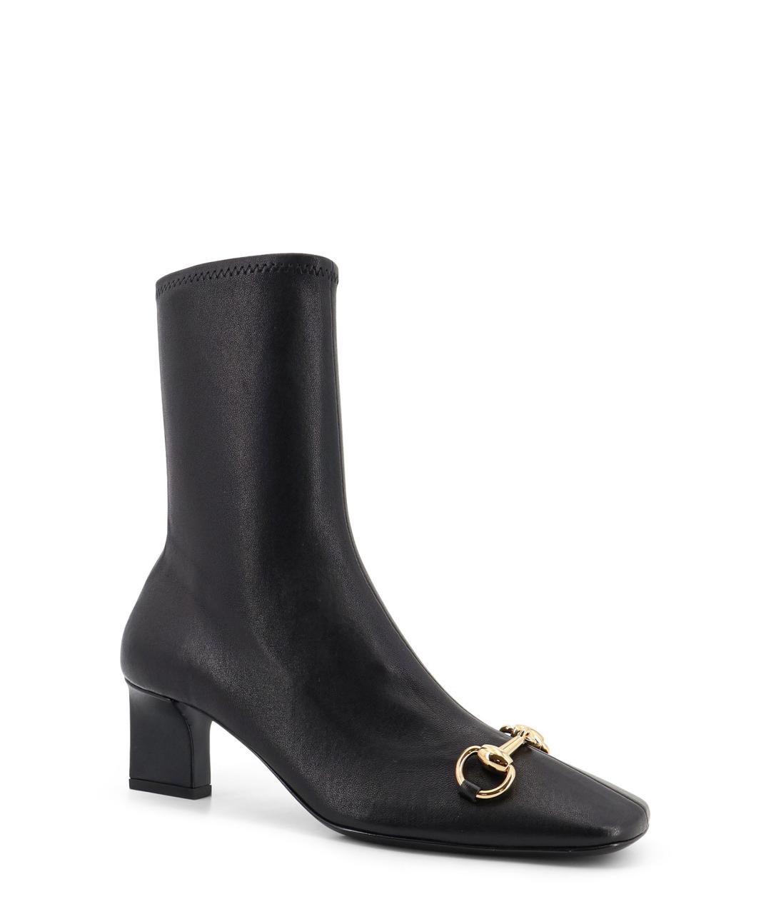 GUCCI Черные кожаные ботильоны, фото 2