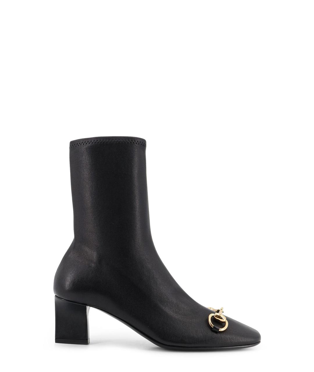 GUCCI Черные кожаные ботильоны, фото 1