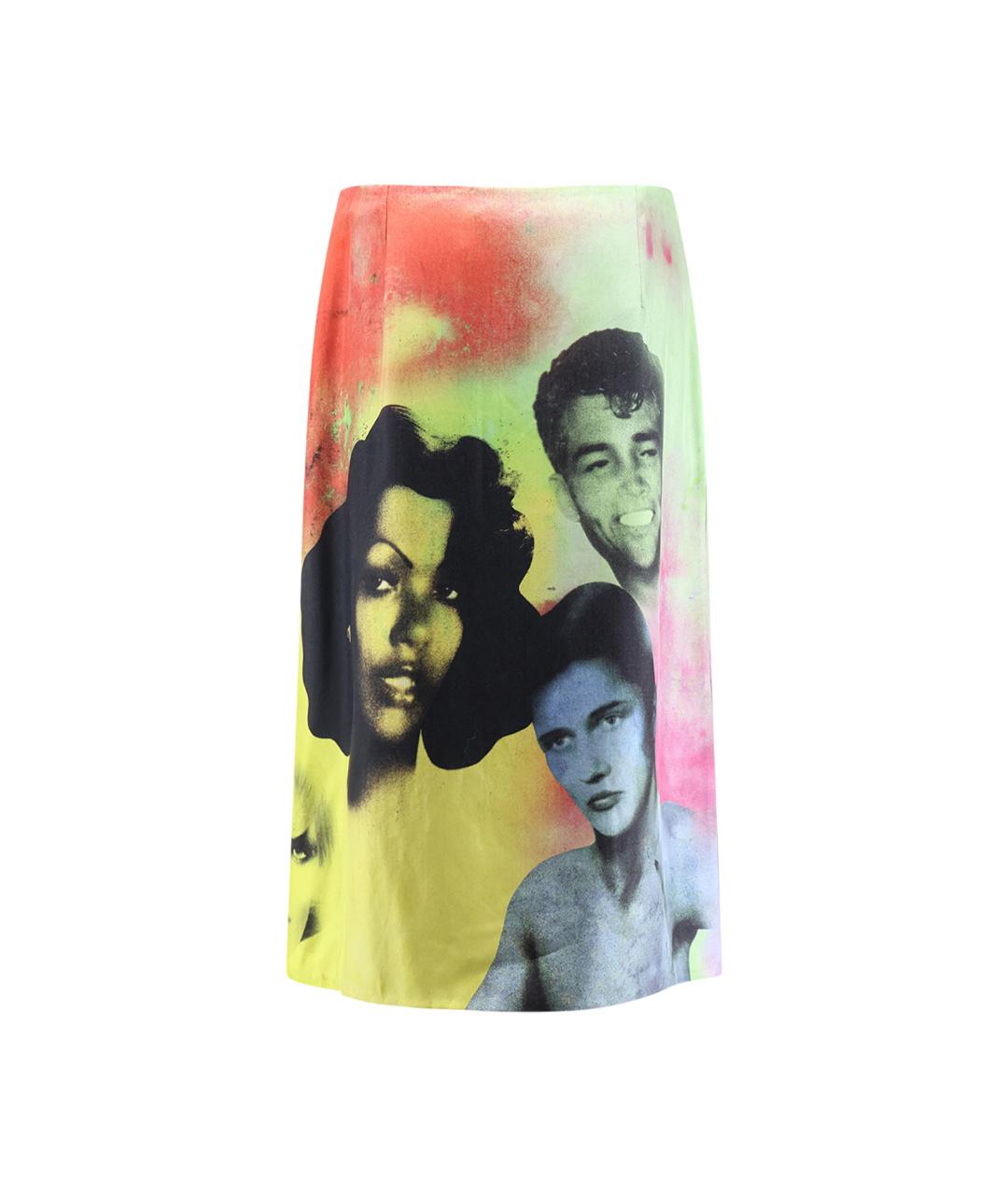 VERSACE Мульти шелковая юбка миди, фото 2