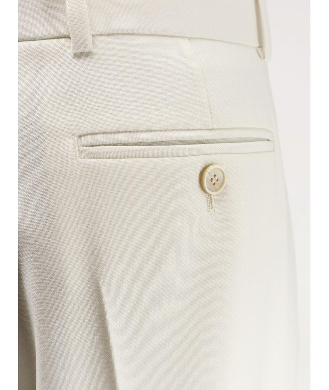 GIVENCHY Белые шерстяные прямые брюки, фото 3