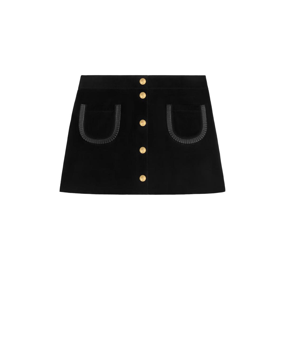 CELINE Черная замшевая юбка мини, фото 1