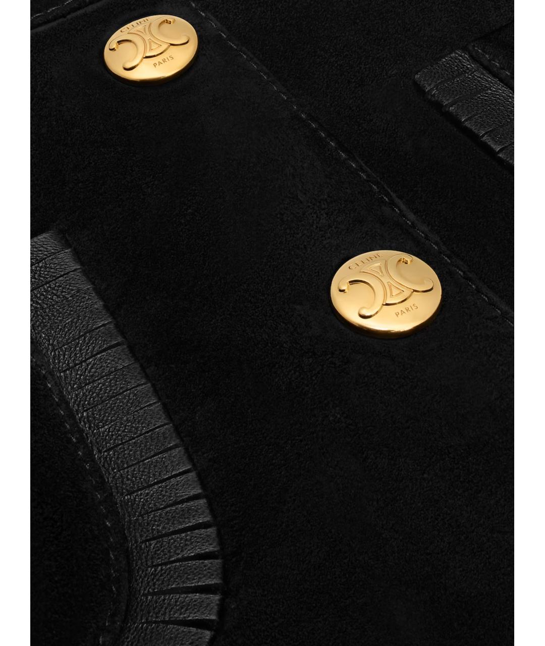 CELINE Черная замшевая юбка мини, фото 3