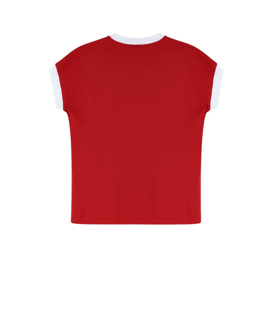 VERSACE Красная хлопко-эластановая футболка, фото 2