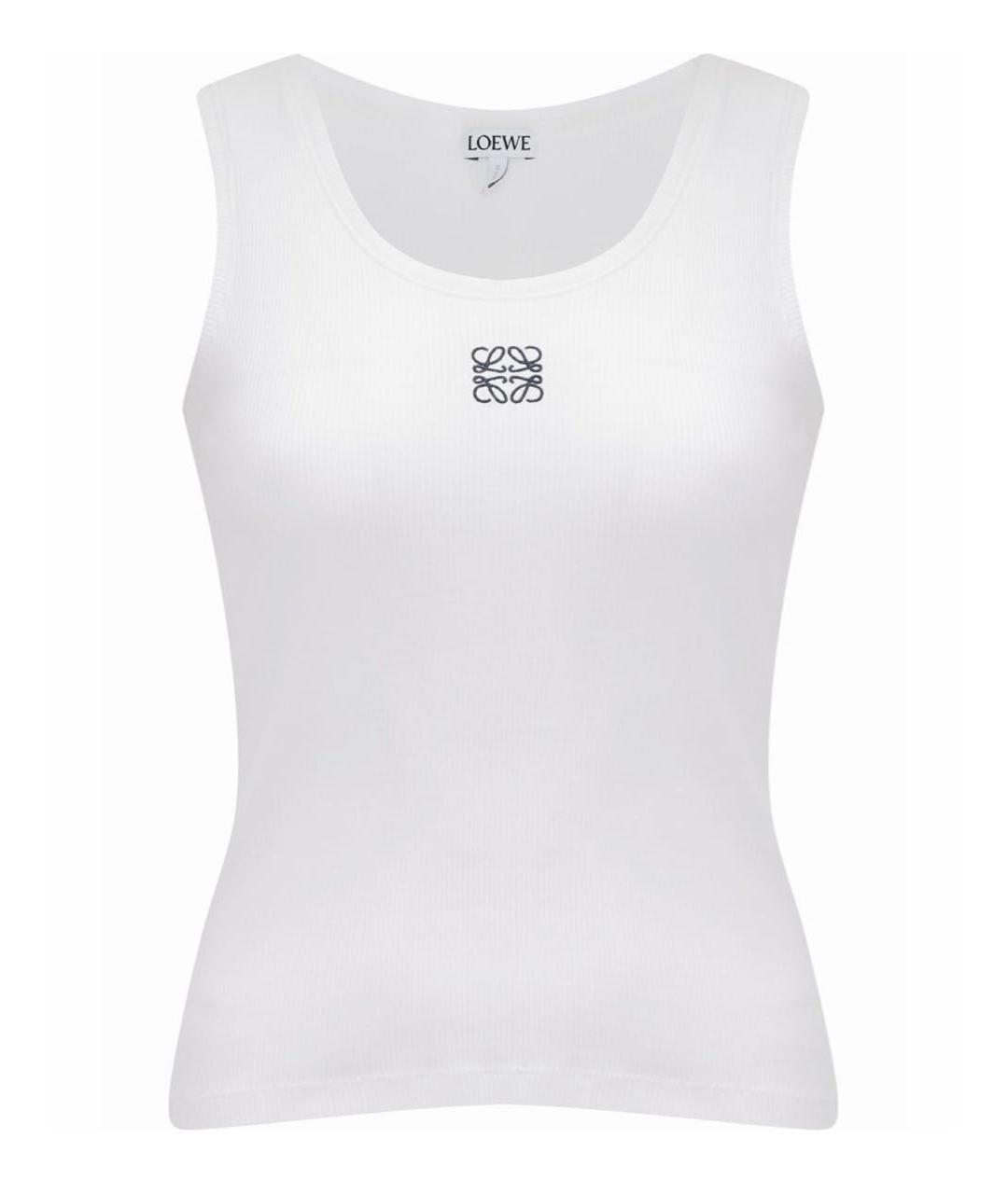 LOEWE Белая хлопковая майка, фото 7