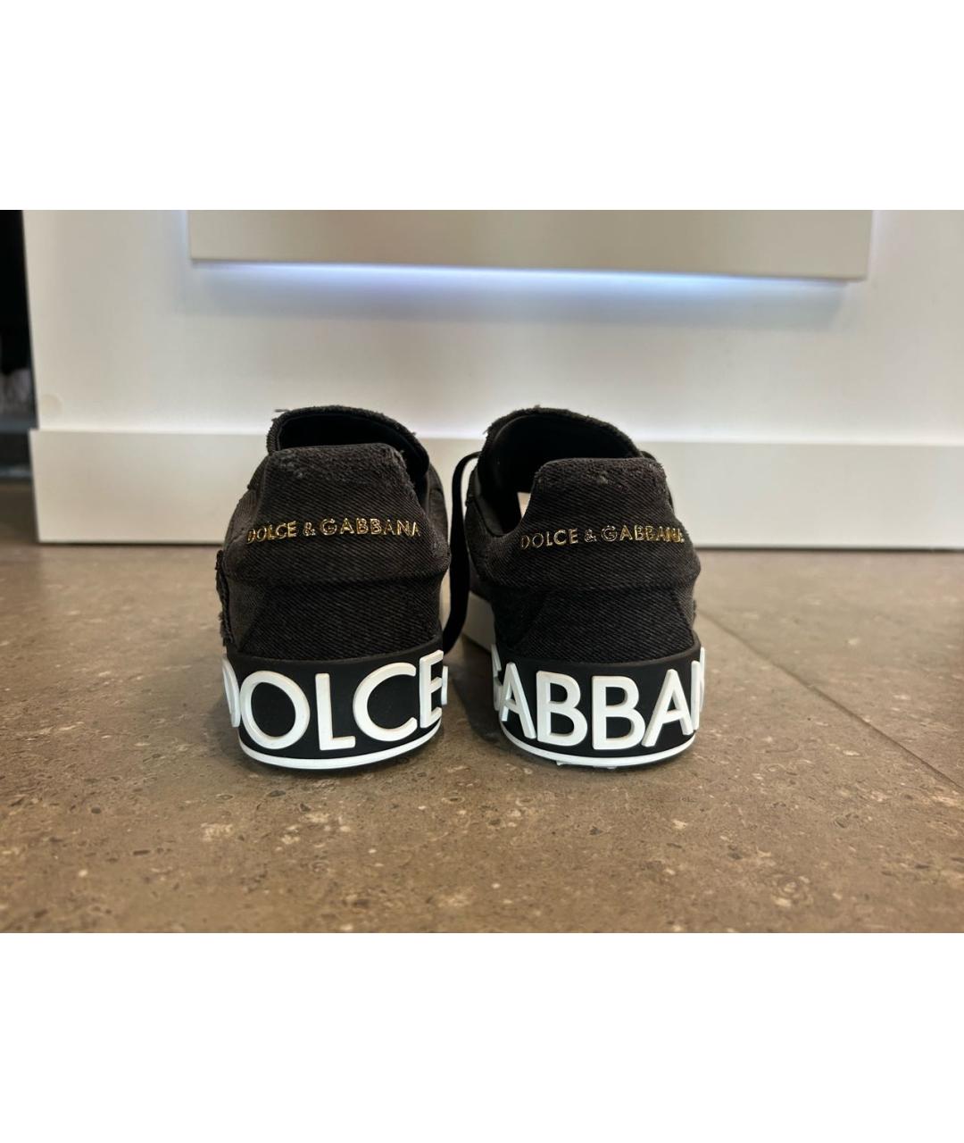 DOLCE&GABBANA Серые текстильные кеды, фото 4