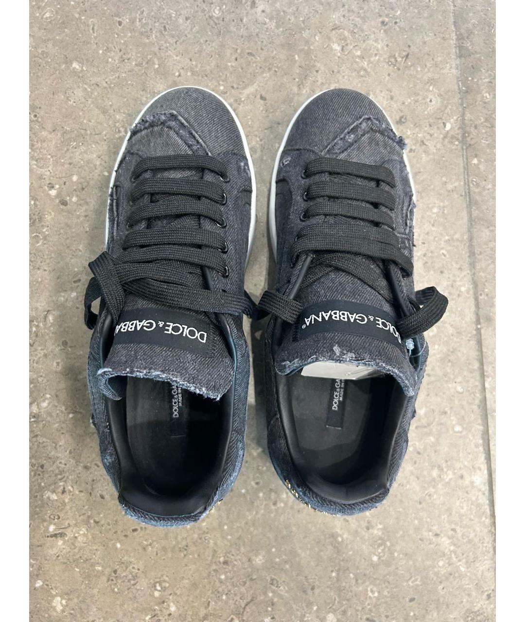 DOLCE&GABBANA Серые текстильные кеды, фото 3