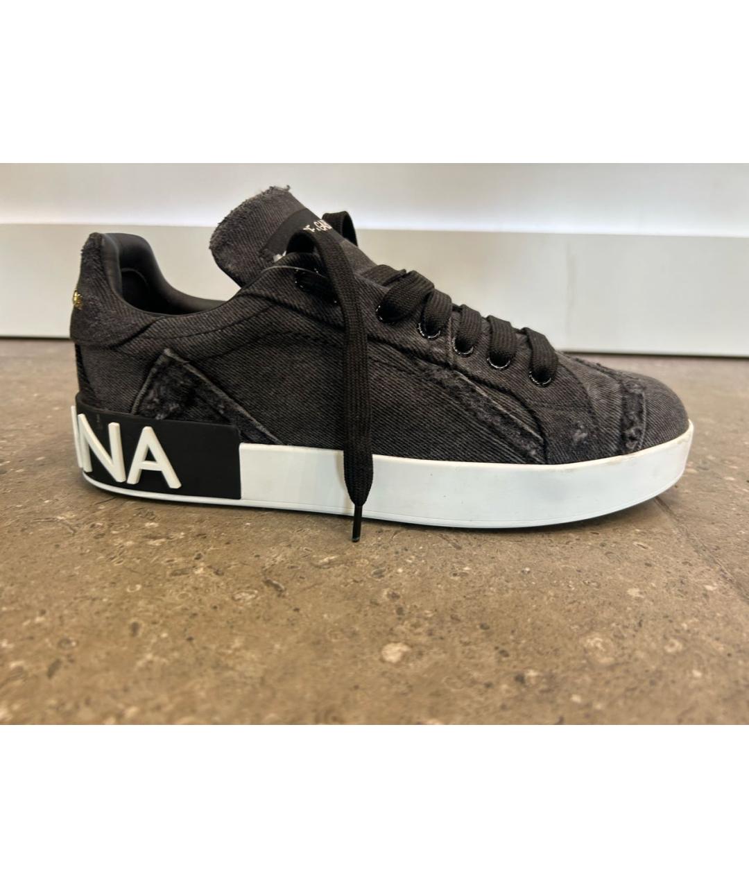 DOLCE&GABBANA Серые текстильные кеды, фото 9