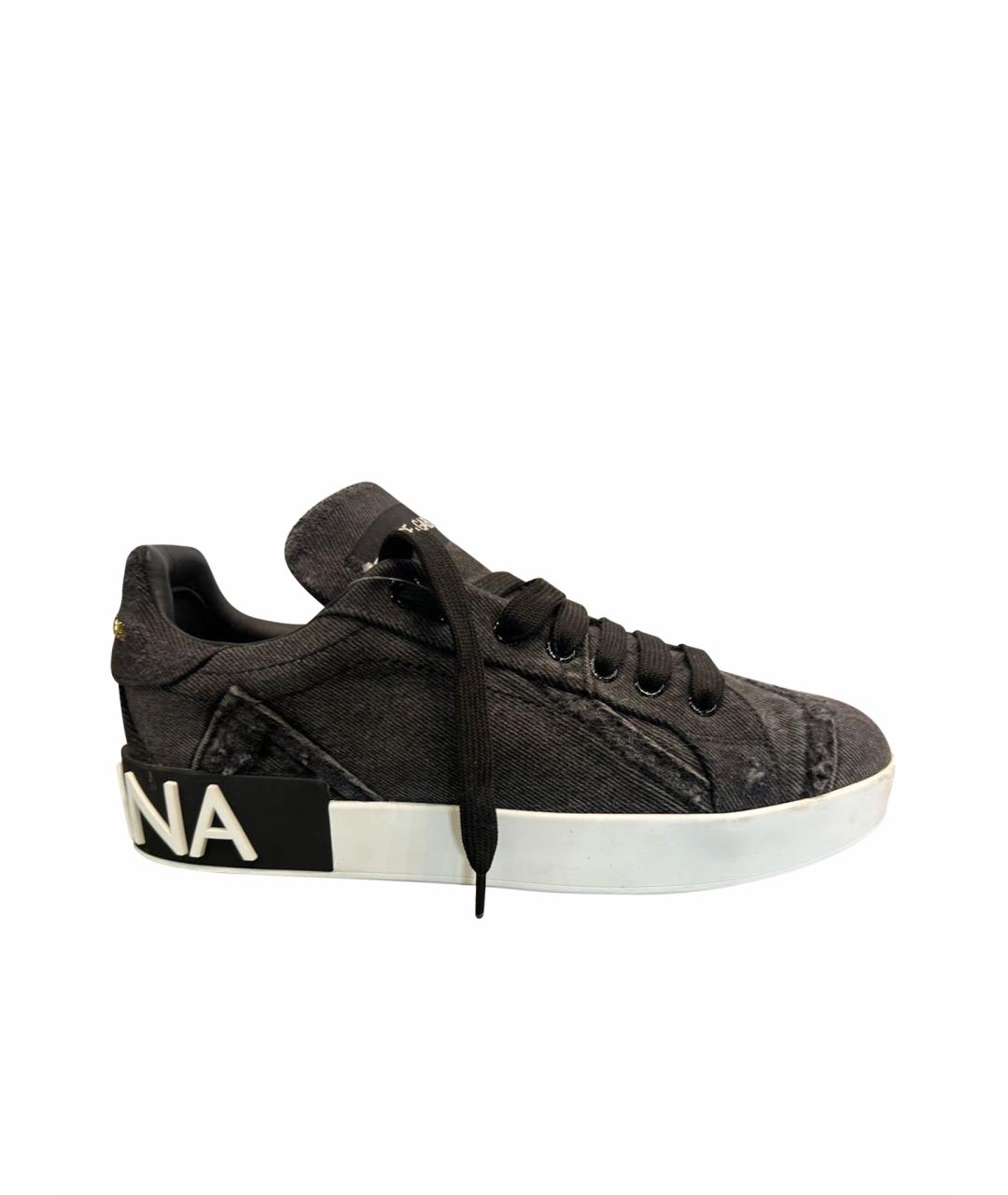 DOLCE&GABBANA Серые текстильные кеды, фото 1