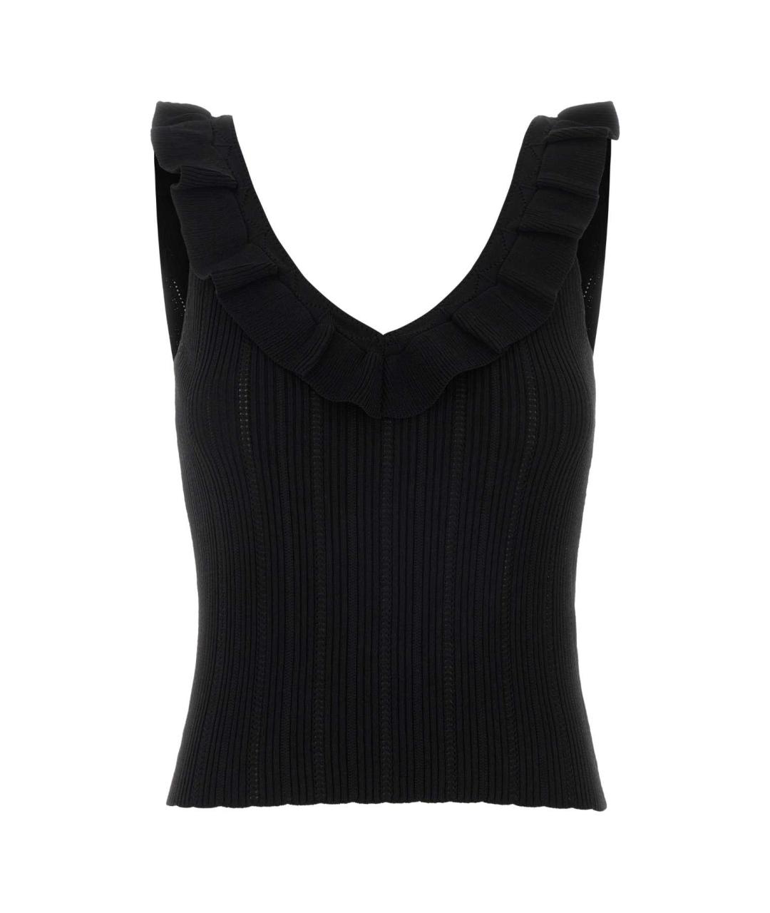 BLUMARINE Черная вискозная майка, фото 1