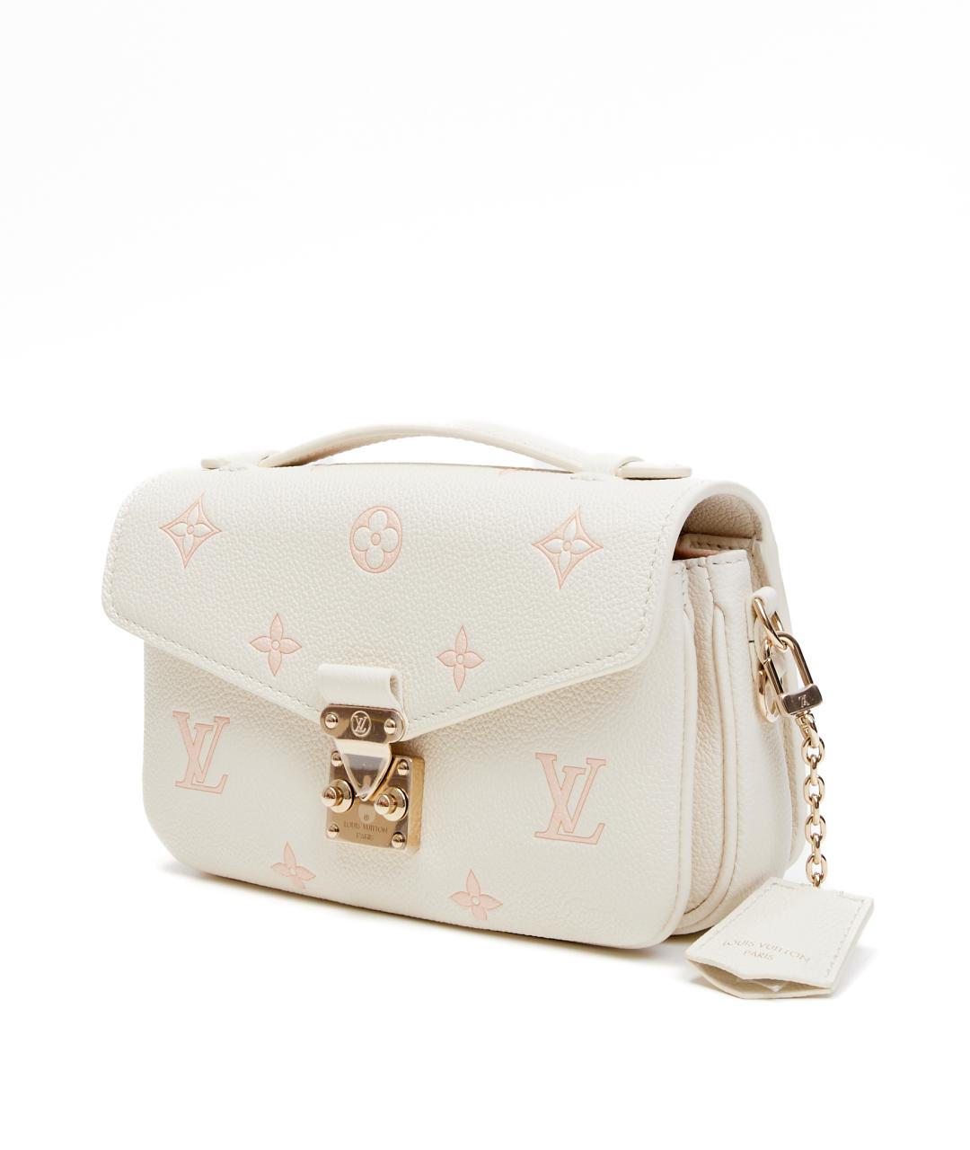 LOUIS VUITTON Белая кожаная сумка через плечо, фото 2