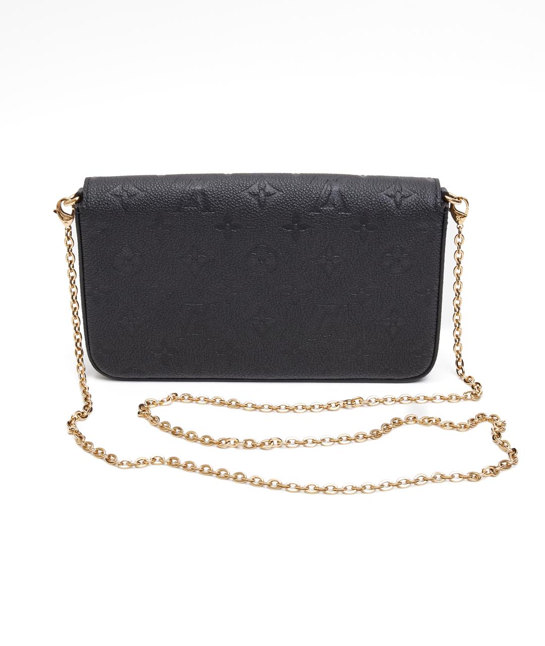 LOUIS VUITTON Черная кожаная сумка через плечо, фото 4