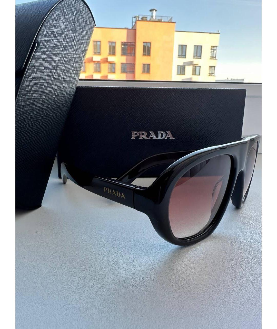 PRADA Коричневые пластиковые солнцезащитные очки, фото 3