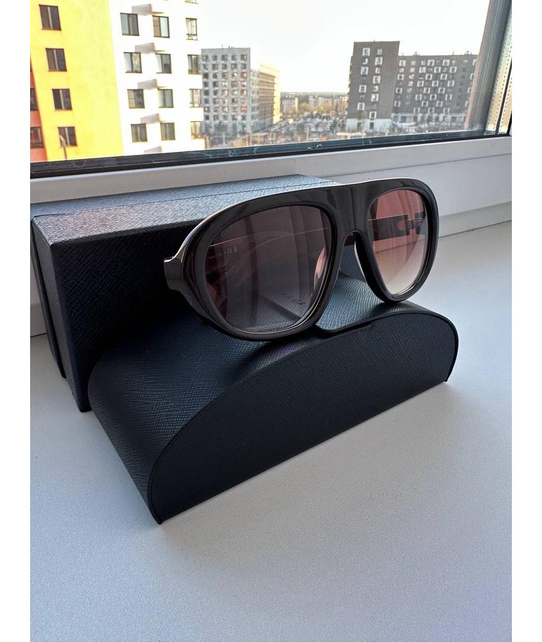 PRADA Коричневые пластиковые солнцезащитные очки, фото 4