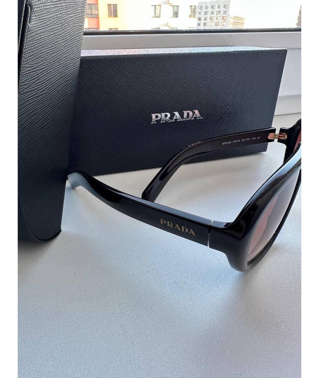 PRADA Коричневые пластиковые солнцезащитные очки, фото 2