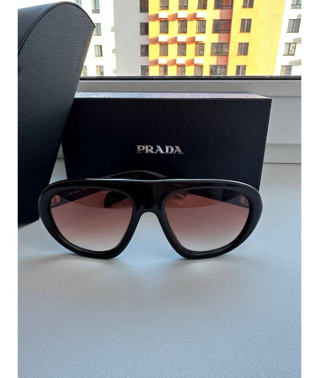 PRADA Коричневые пластиковые солнцезащитные очки, фото 5