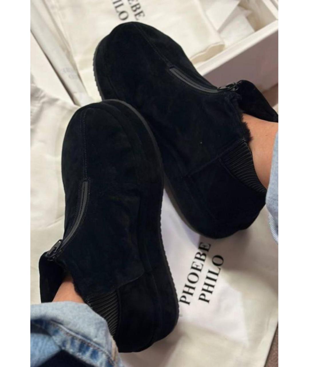 PHOEBE PHILO Черные замшевые ботинки, фото 3