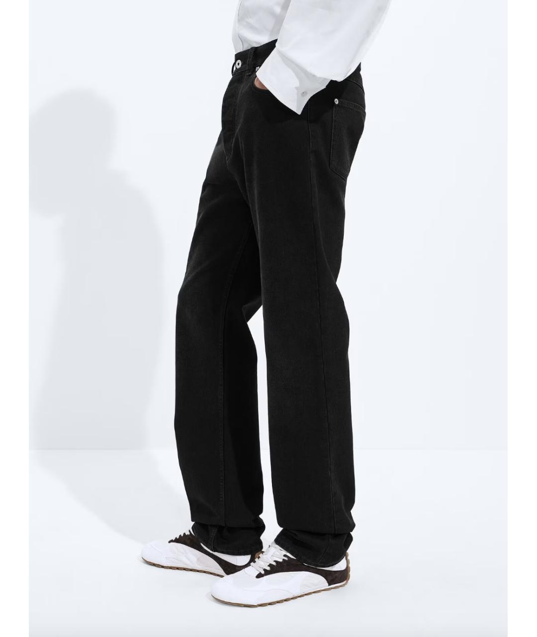 BOTTEGA VENETA Черные хлопковые прямые джинсы, фото 4