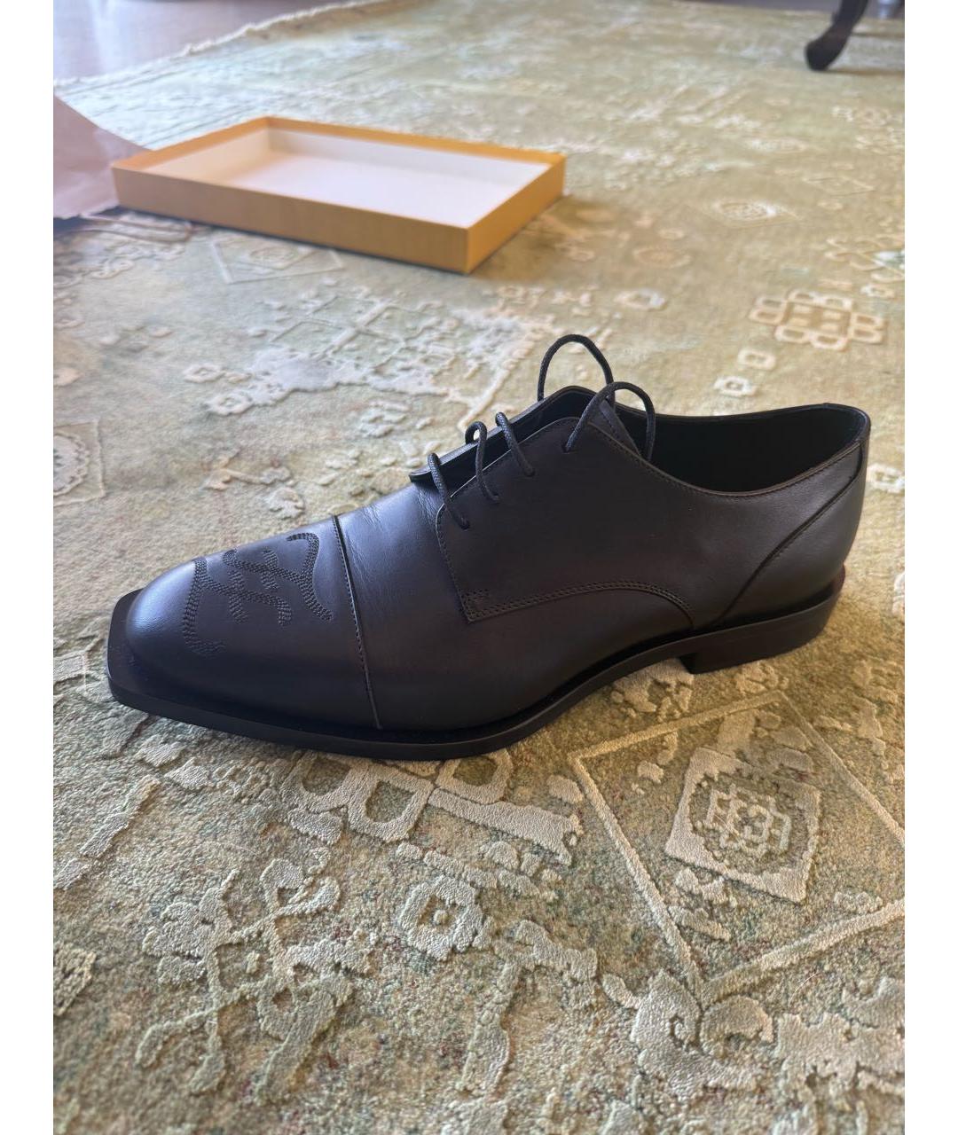 FENDI Черные кожаные туфли, фото 7