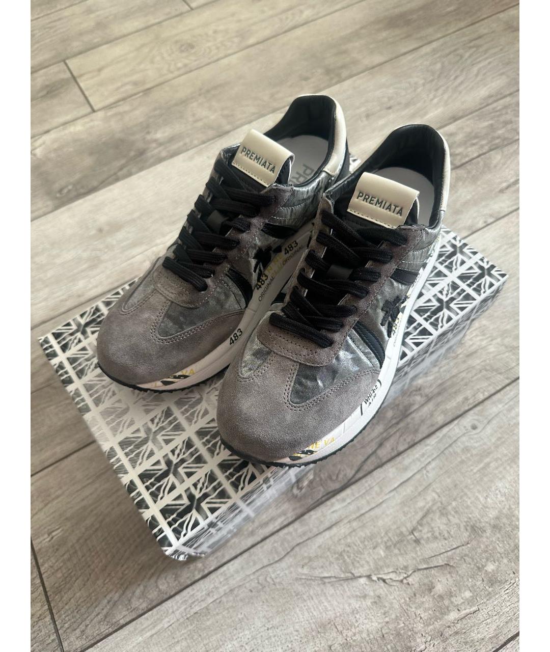 PREMIATA Серые кожаные кроссовки, фото 3