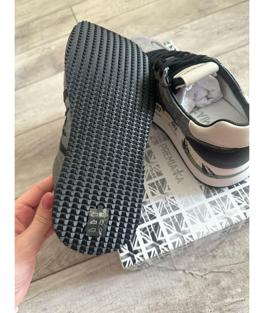 PREMIATA Серые кожаные кроссовки, фото 6