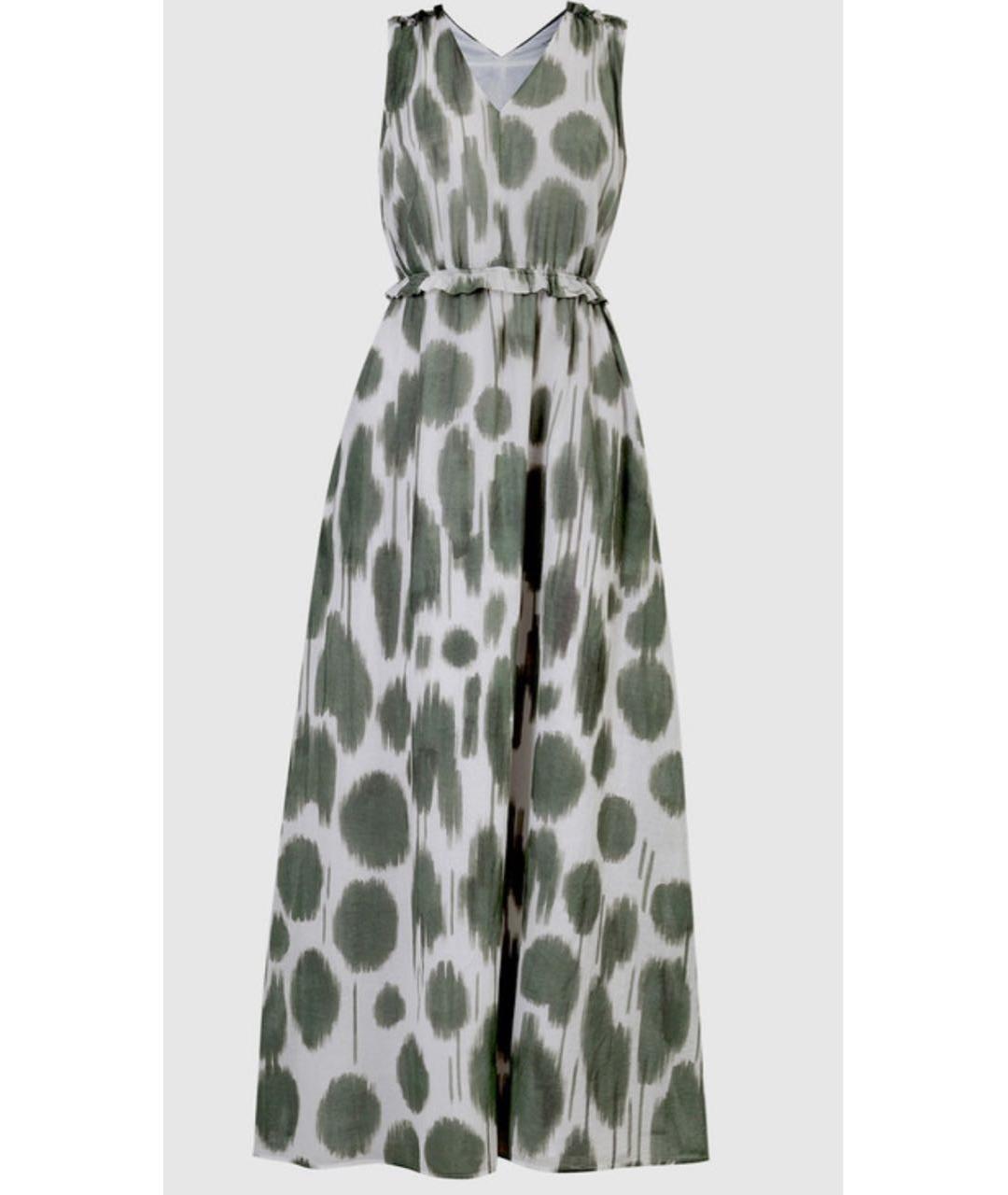 PESERICO Зеленые хлопковое повседневное платье, фото 9