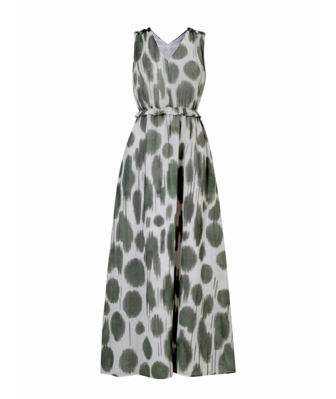 PESERICO Зеленые хлопковое повседневное платье, фото 1