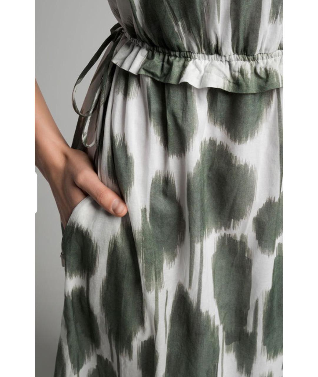 PESERICO Зеленые хлопковое повседневное платье, фото 8