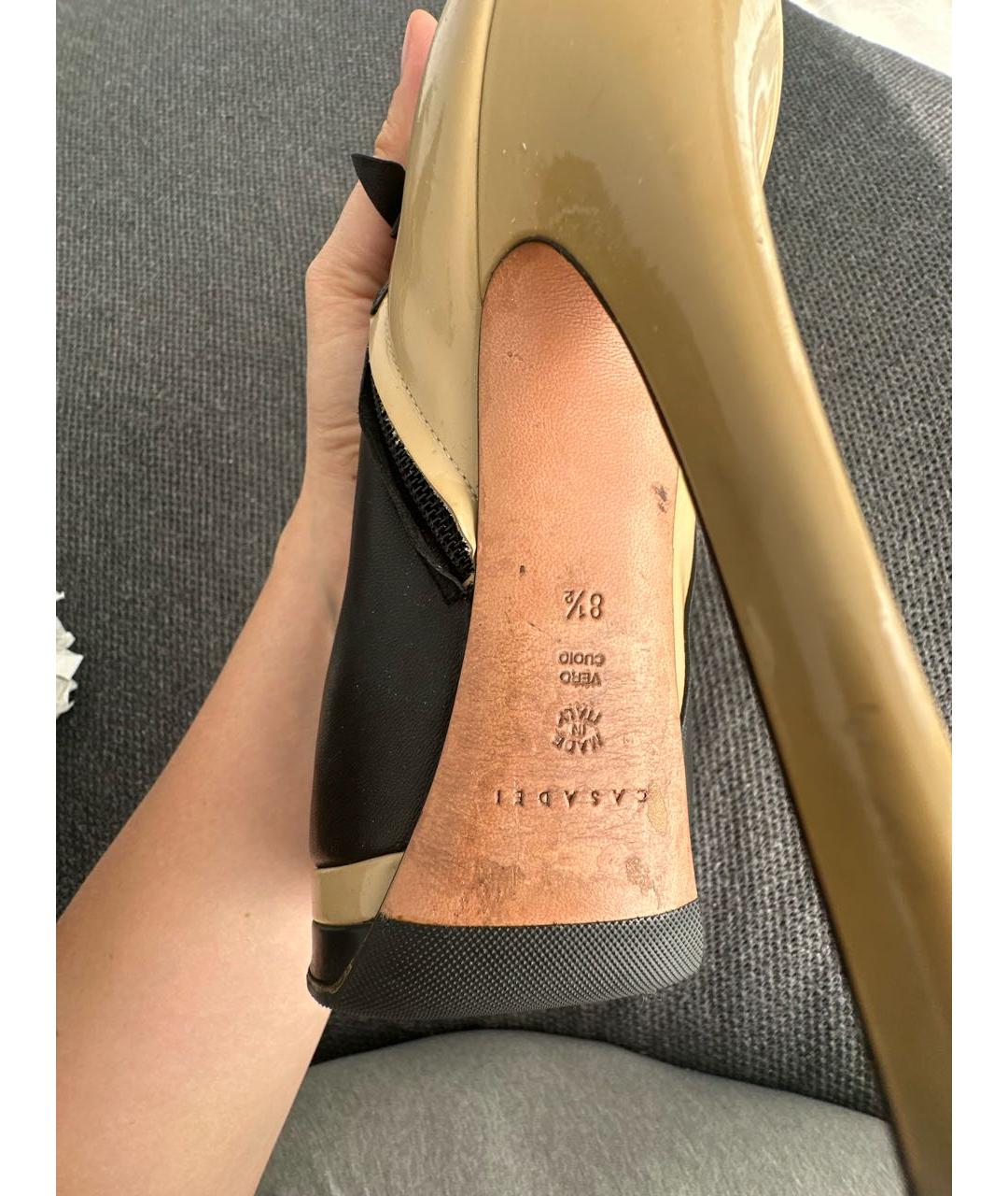 CASADEI Бежевые кожаные ботильоны, фото 5