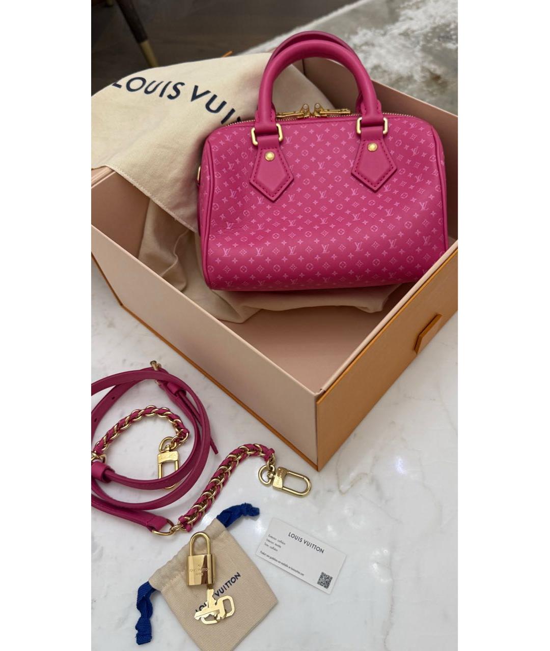 LOUIS VUITTON Розовая кожаная сумка с короткими ручками, фото 4