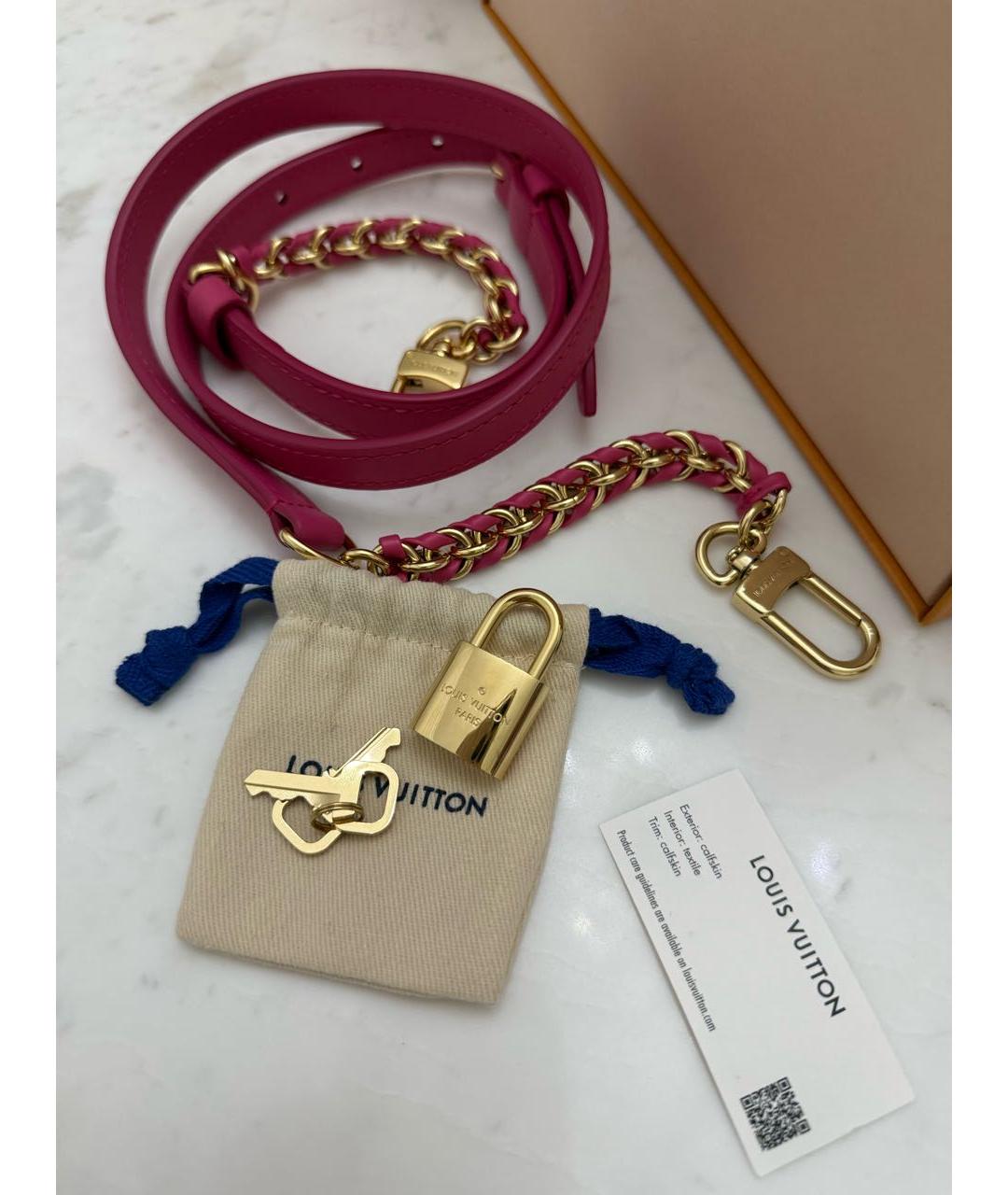 LOUIS VUITTON Розовая кожаная сумка с короткими ручками, фото 3