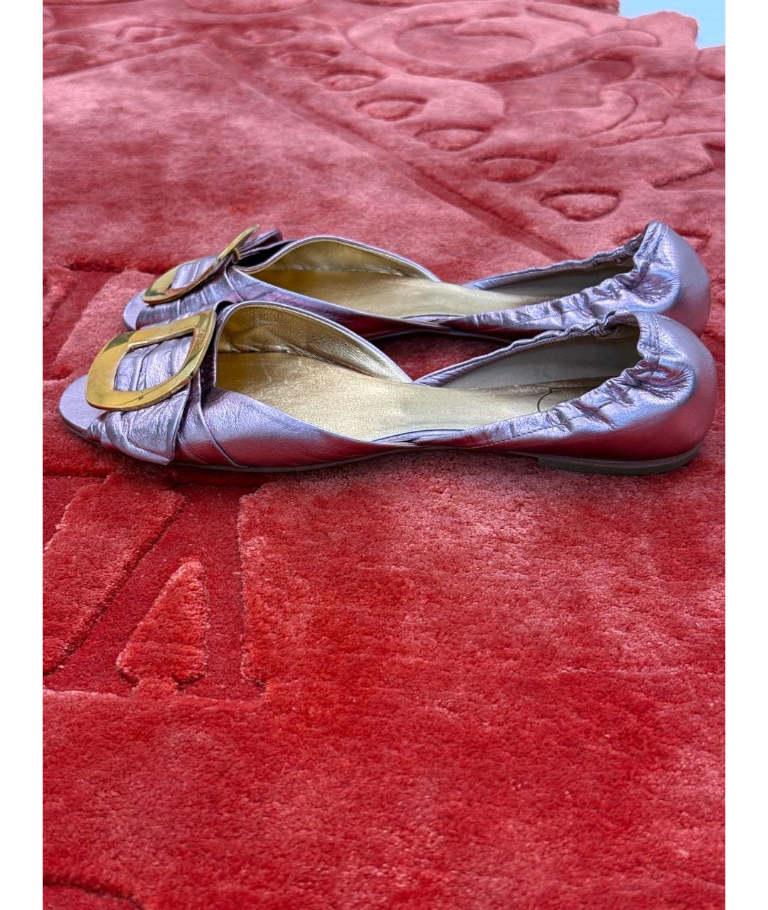 ROGER VIVIER Розовые кожаные лодочки на низком каблуке, фото 7