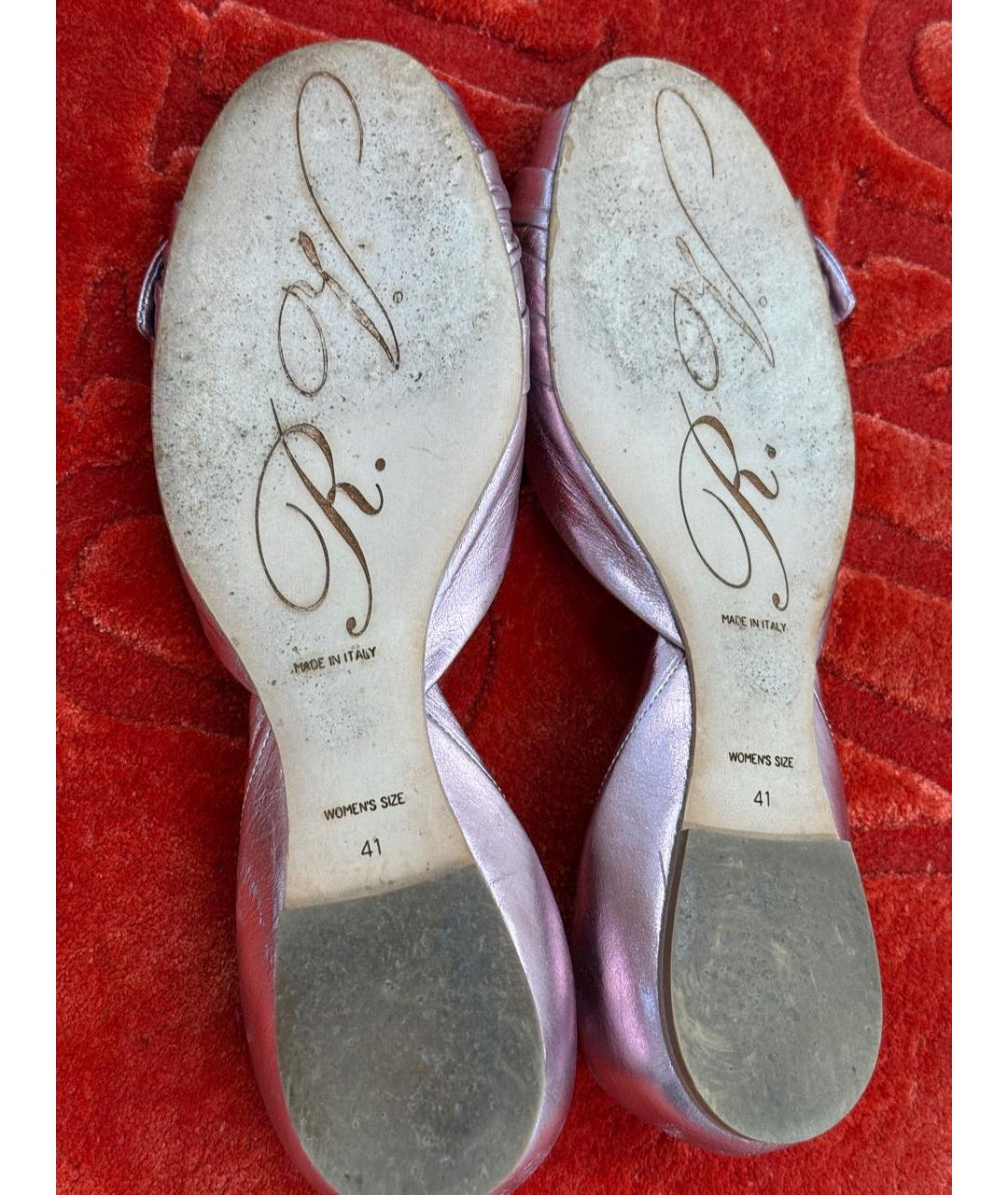 ROGER VIVIER Розовые кожаные лодочки на низком каблуке, фото 5