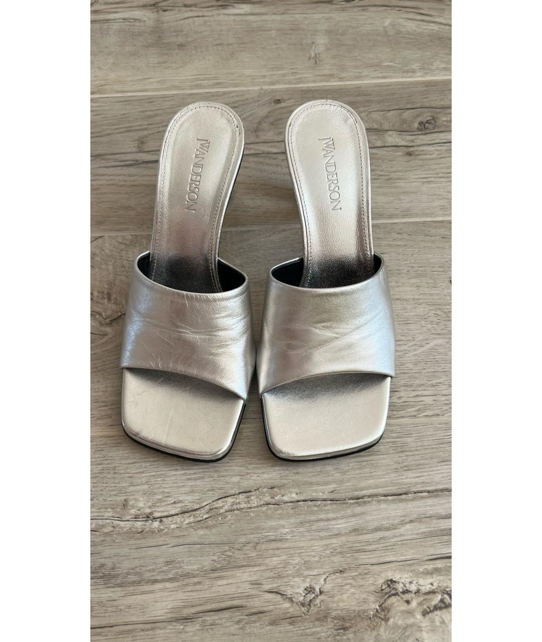 J.W.ANDERSON Серебряные кожаные мюли, фото 2