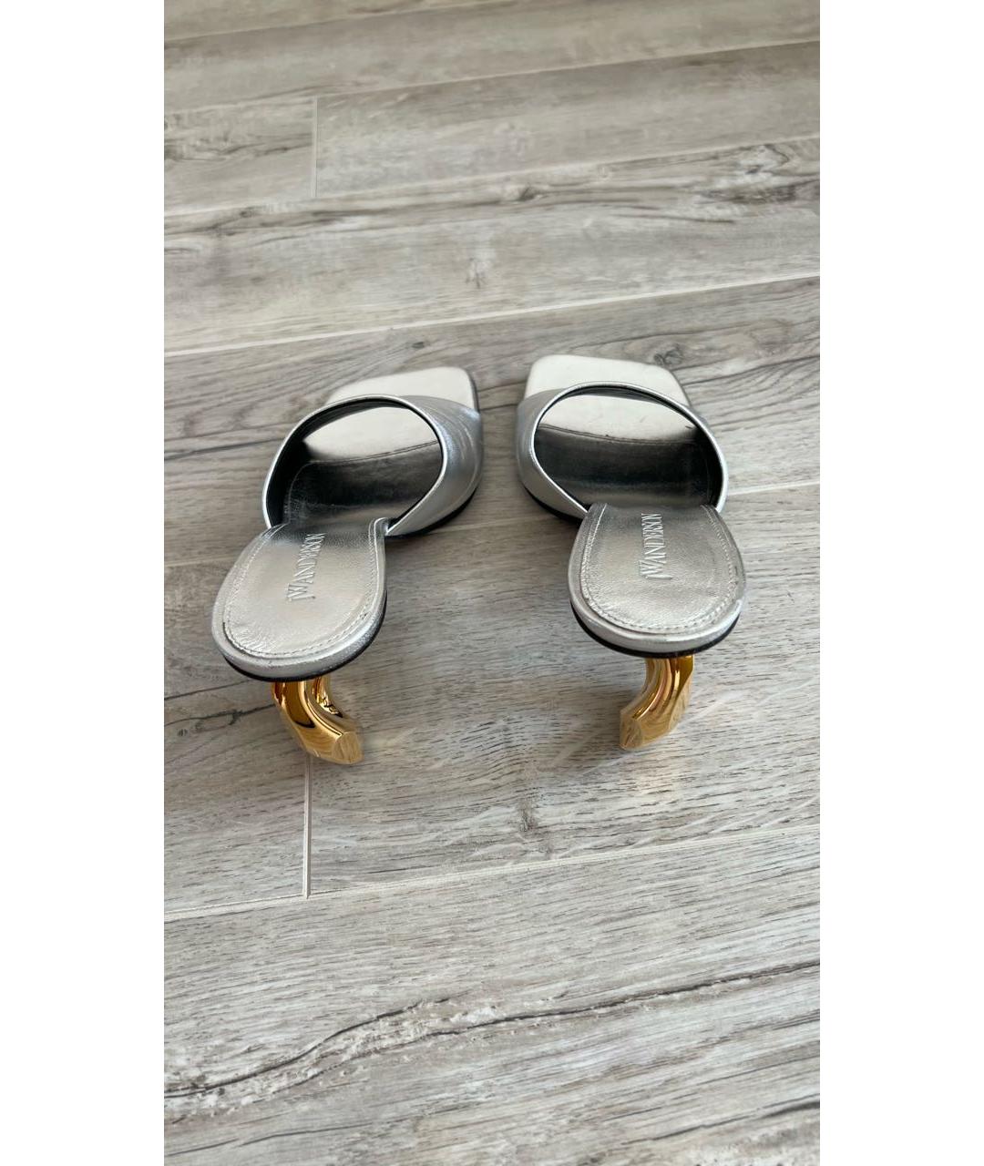 J.W.ANDERSON Серебряные кожаные мюли, фото 3